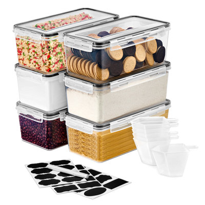 Sorbus 6 Pack (108oz/13.5cups) Airtight Food Storage Containers - Four-Way Snap Lids Keeps Food Fresh - 108oz/13.5cups