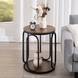 Carnforth 24.4"H Round End Table with Storage