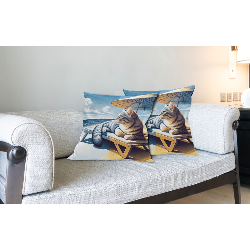 Fabric Reversible Throw Pillow, 20"H x 20"W, Square