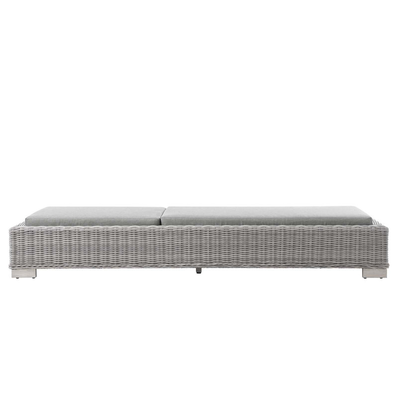 Chaise longue d'extérieur en rotin Modway Conway, gris