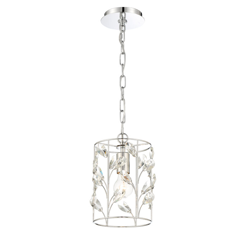 Luminaire suspendu chromé à 1 lumière Florian