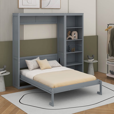 Grand lit escamotable avec tablettes