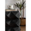 Grande table d'appoint de 23,21 po de style rétro, en bois noir, avec motif en sapin et hauteur-1259343117