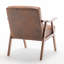 Fauteuil en bois massif recouvert de microfibre, style moderne du milieu du siècle, brun, pour un confort optimal. Fauteuil avec revêtement, moderne et élégant.