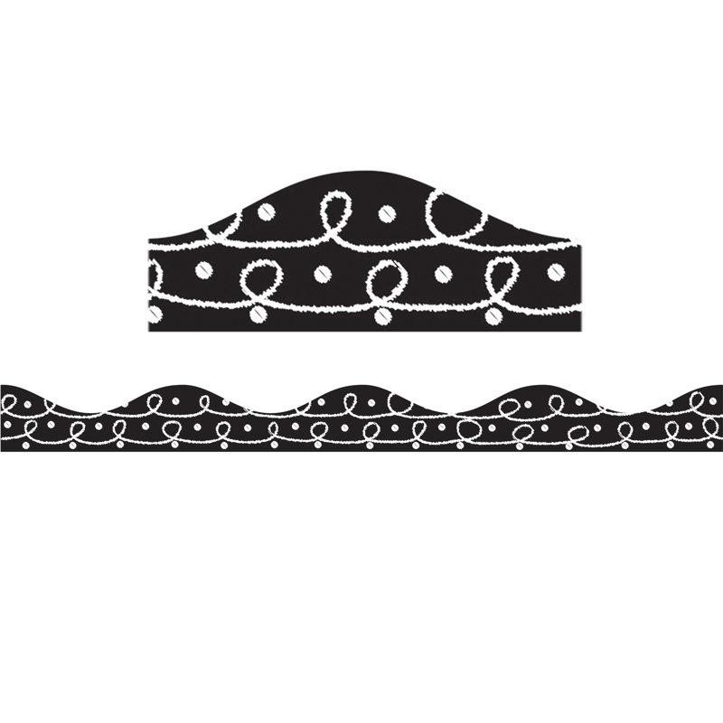 Black and White Magnetic Chalk Loop Border Set