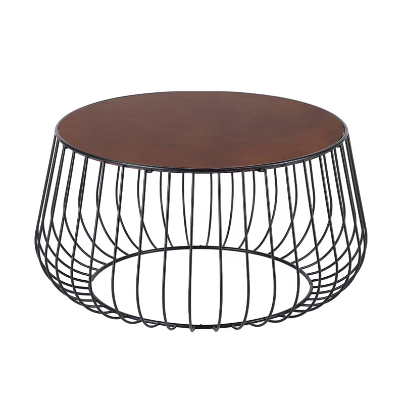 Table basse 16 po H Modern Scandinavian, Plateau noir / structure noire