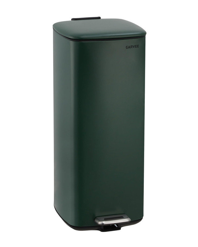 Poubelle à pédale de 30 litres – Mains libres, fermeture en douceur, design carré compact pour la cuisine, le bureau et la salle de bain