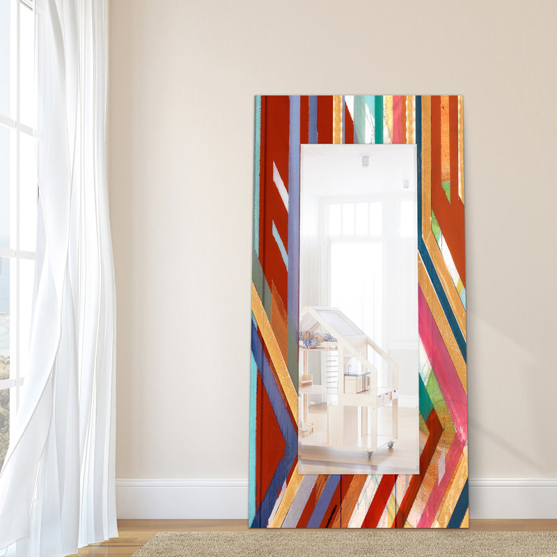 Yaphank "Lineal Color" Rectangular Modern Beveled Wall Mirror