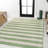 Cino Two-Tone Wide Stripe Green/Cream Indoor/Outdoor Rug-69806591