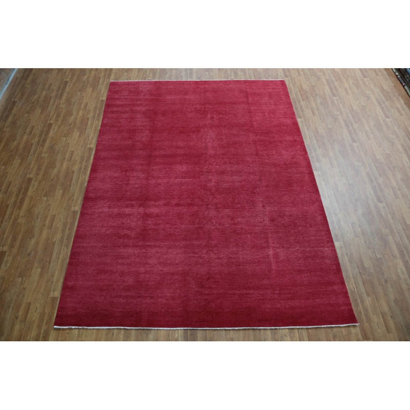 Modern Solid Gabbeh Persian Area Rug 9x12