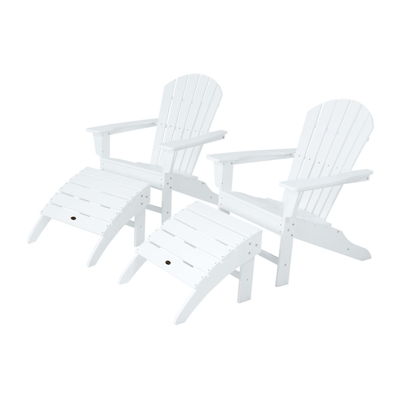 POLYWOOD South Beach 4-Piece Adirondack Set, White