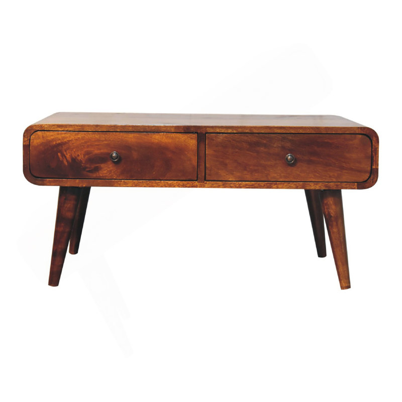 Table basse Sonata, 4 tiroirs, pieds nordiques, brun châtaignier, Châtaigne