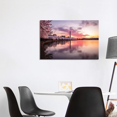 Cherry Blossoms Washington Monument by Eric Fisher - Print on Canvas