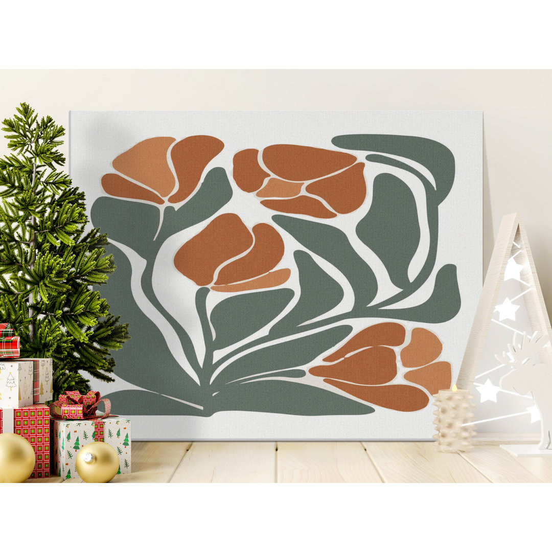 Abstract Floral Canvas Wall Art, Modern Botanical Print, Gallery Wrapped Canvas, Ready to Hang, Archival Inks
