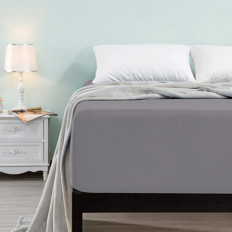 Microfiber Brushed Deep 40cm Fitted Bed Sheet, Grey, Super King (6')