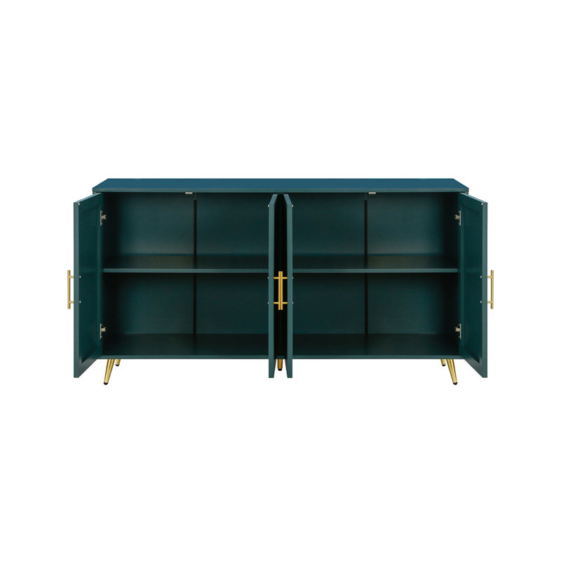 Meuble télé en bois avec armoire de rangement et tablettes réglables, console média pour le salon et la chambre à coucher