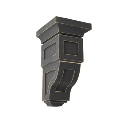 7"W x 7 3/4"D x 14"H Jumbo Reyes Wood Vintage Decor Corbel, Black