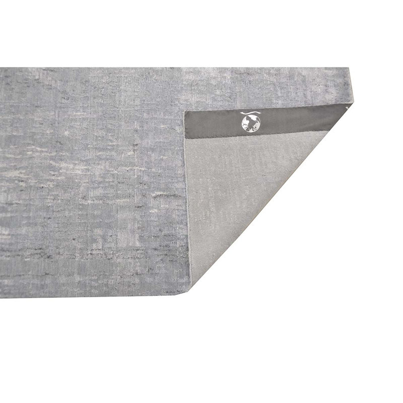 Tapis tissé à la main en gris / argent, Rectangle 9 pi 9 po x 13 pi 9 po