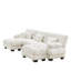 Luxury U Shaped Couch Collection - Chenille White Oversized Cloud For Living Room, 2 Ottomans, Deep Seat Comfy Room ,-916385298-916385297