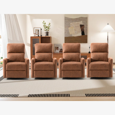 30.7" Wide Classic Refined Glider And Swivel Manual Reclining Home Theatre Seating