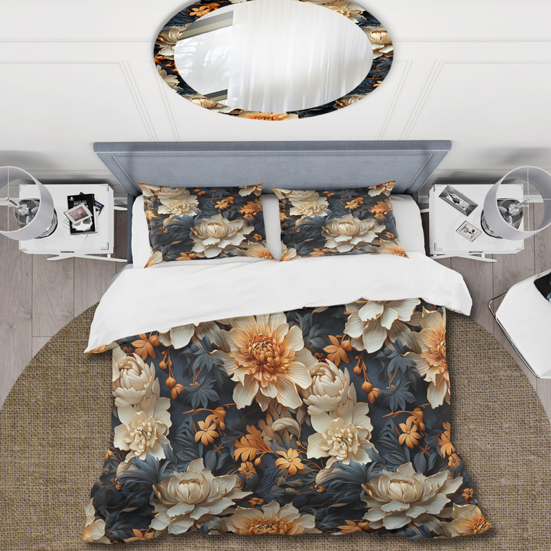 Peonies Floral Elegance Whispers - Ensemble de housse de couette à motif floral