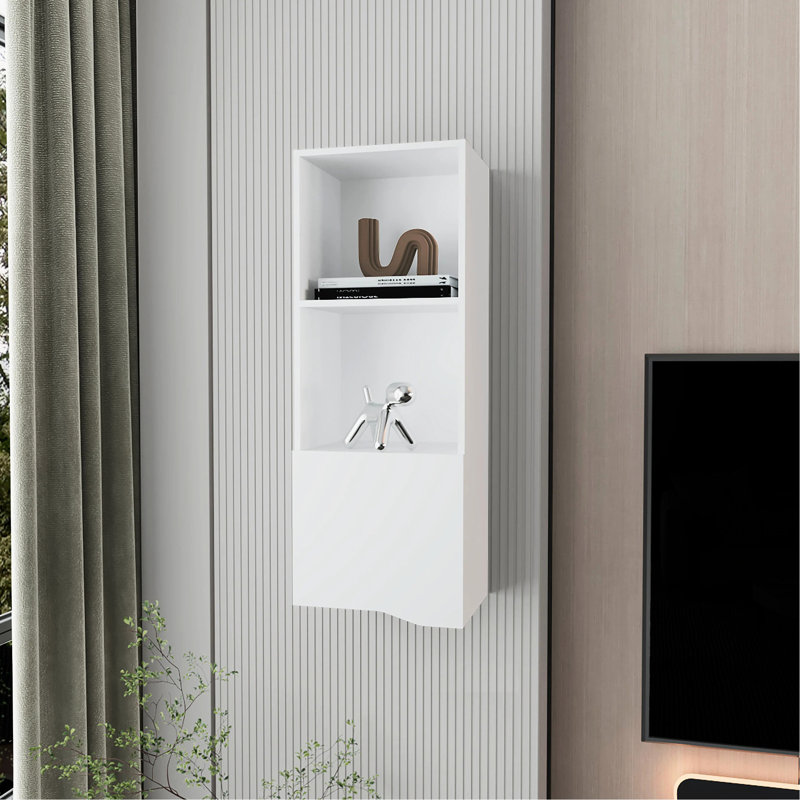 Armoire murale blanche avec cloisons - Compartiments de rangement pratiques pour compléter le style de la maison, Blanc