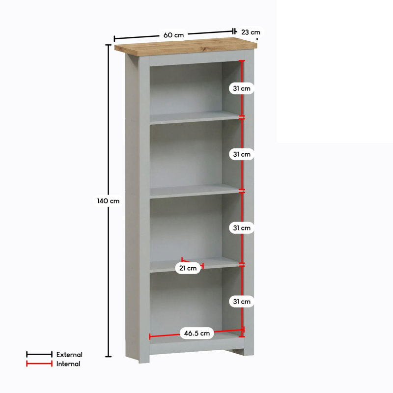 140 cm H x 60 cm W Bookcase