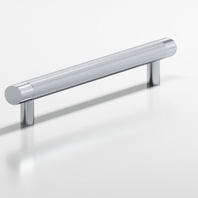 Round, Diamond-Knurled Cabinet Pull With Straight Posts