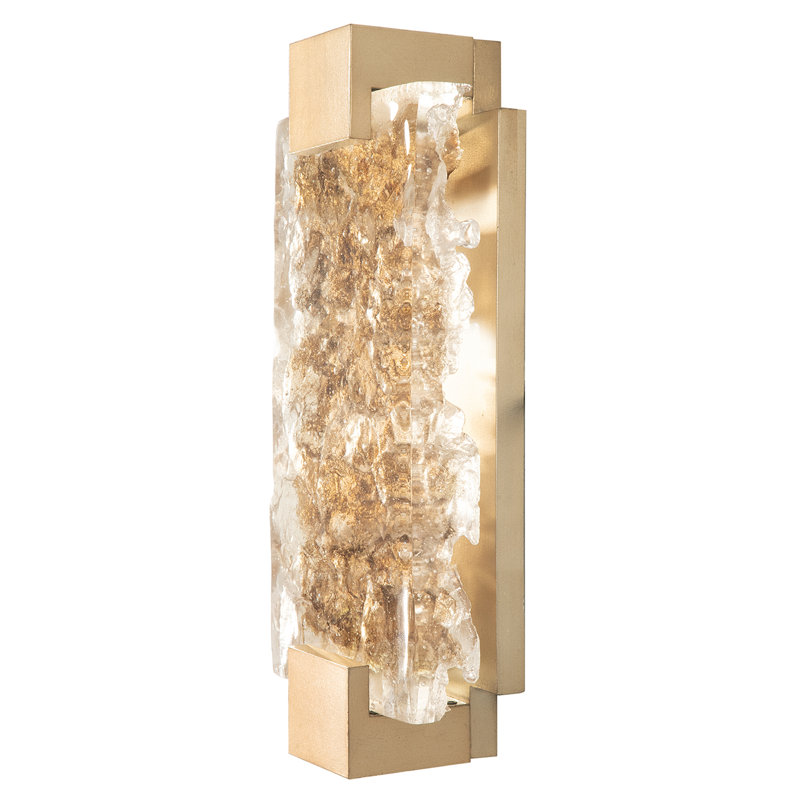 Terra 2 - Light LED Flush Mounted Sconce, Clear, Gold, 15.75" H x 6.25" W x 3.5" D
