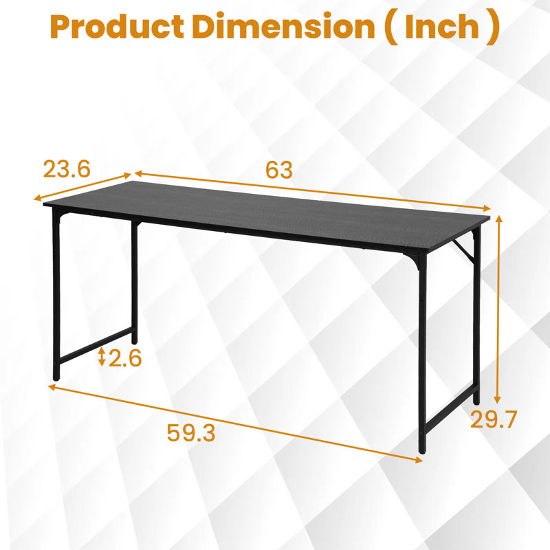 Computer Desk Simple Style Office Computer Desk 63 Inch Home Office Desk Gaming Writing Study Work Table For Small Spaces Home Office