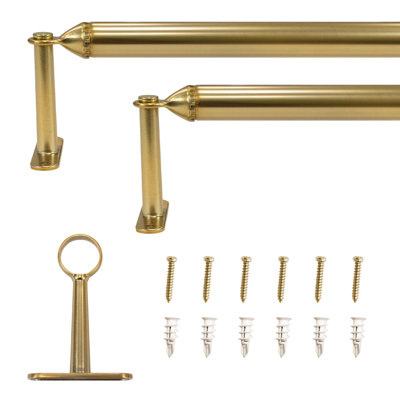 Paquet de 2 tringles à rideaux décoratives en laiton 7/8 po de diamètre