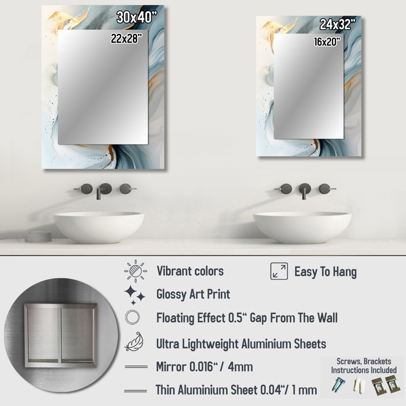 Miroir mural Vardin, 32 po x 24 po