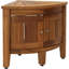 Kai 15.5" Corner Teak Shower Bench With Shelf & Front-facing Doors