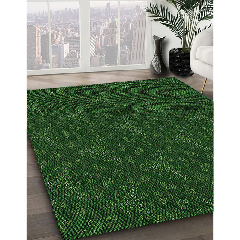 Tapis 100% à motif lavable à la machine 2989 12, Rond 5 pi