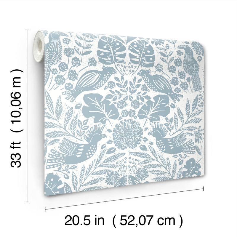 Nestle Floral Wallpaper Roll, Blue