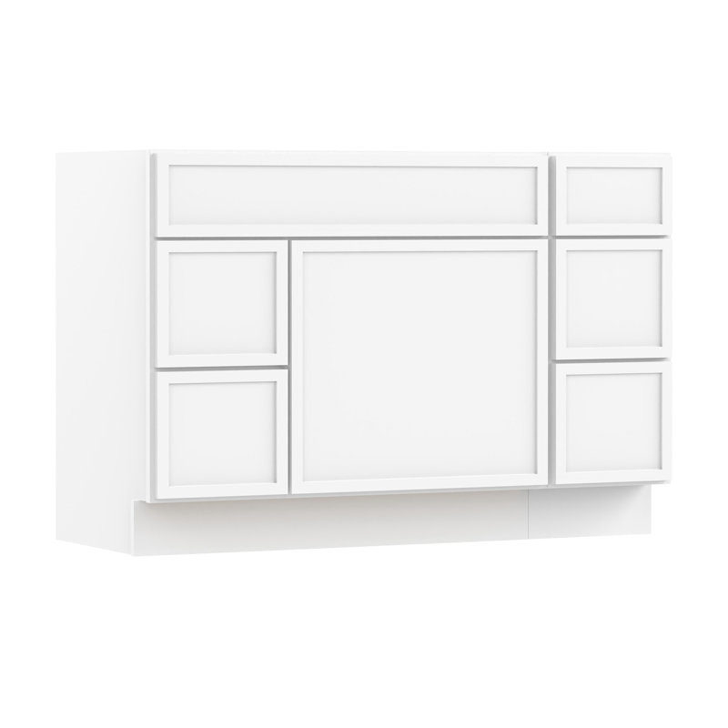 Base de meuble-lavabo simple 48 po seulement, Blanc
