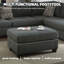 Canapé modulaire réversible en cuir reconstitué 3 pièces avec repose-pieds et clous décoratifs-68464340