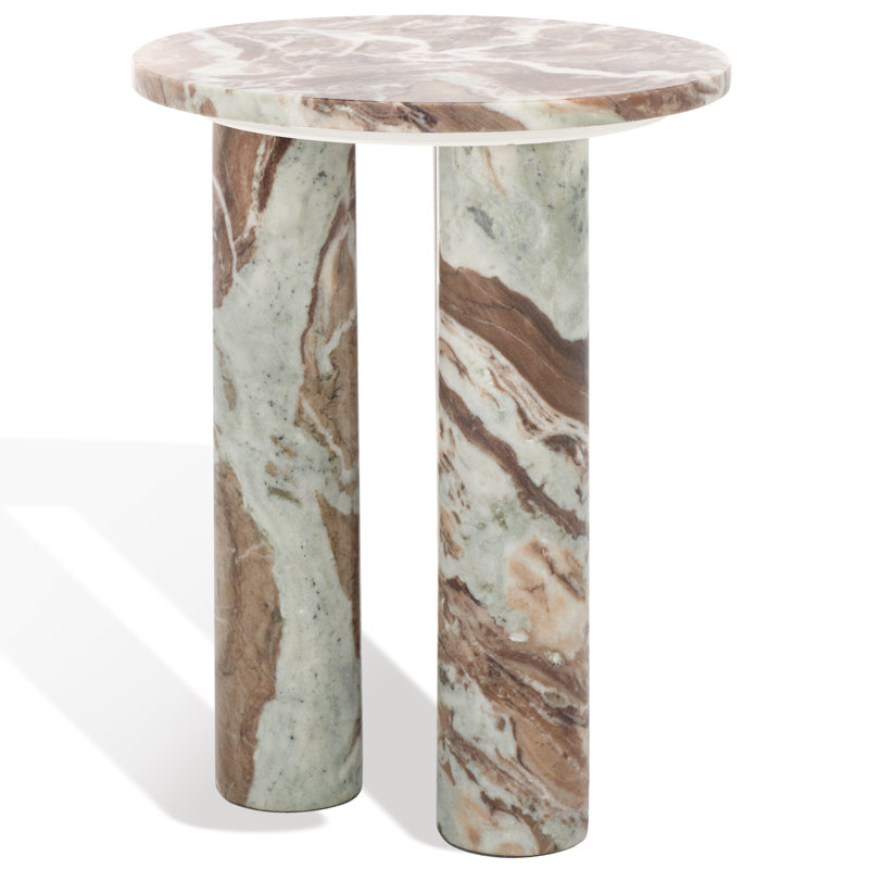 Giabella End Table, Brown/White