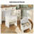 White Makeup Vanity Set with Lights and Mirror & Storage Stool Dressing Vanity Table for Bedroom-1412352772