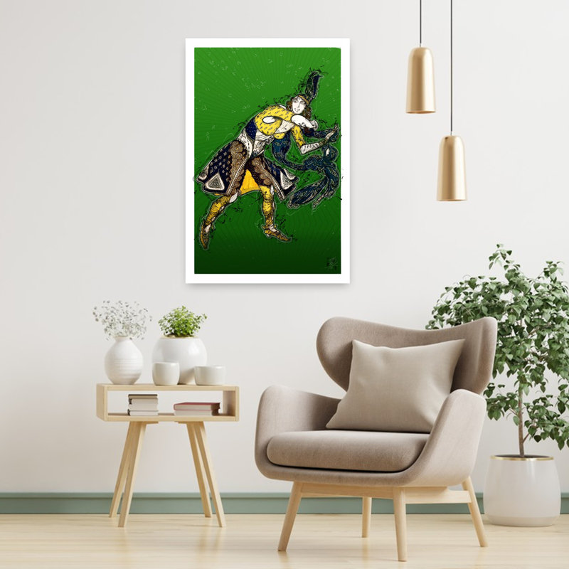 Contemporary Art Contemporary Vibrant Abstract Portrait, art mural, H 36 po x l 24 po