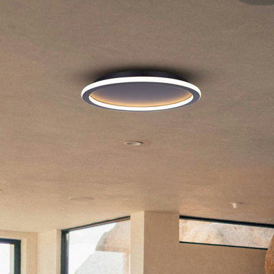 GAVYN 20 In. 1 Light Integrated LED Black Modern Flush Mount