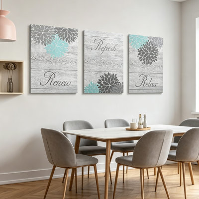 3 Piece Floater Frame Print Set on Canvas