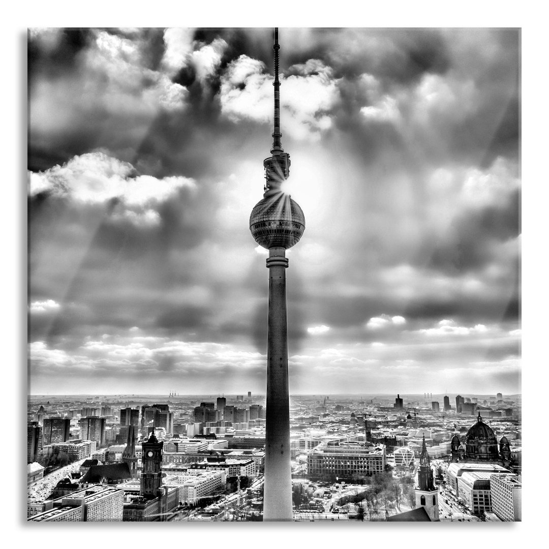 Glasbild Großstadt Fernsehturm Berlin City