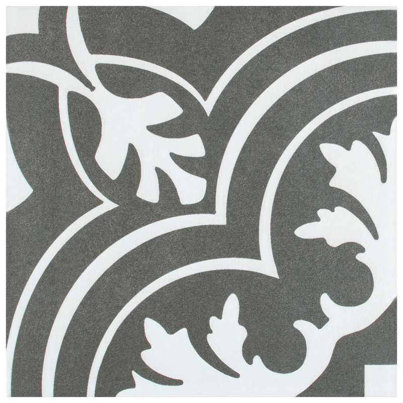 Twenties 8" x 8" Ceramic Patterned Wall and Floor Tile