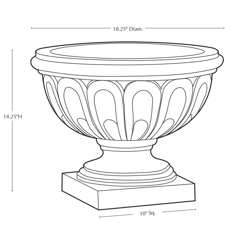 Longwood Handmade Urn Planter, Alpine Stone