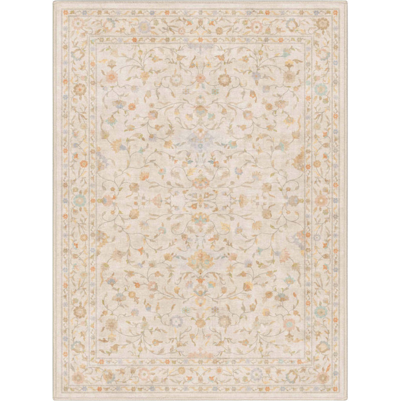 Tapis beige Bungalow Bungalow Aylena Hereke, Rectangle 3 pi 11 po x 5 pi 3 po