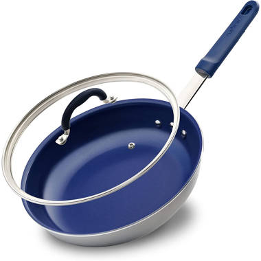 Blue Diamond Ceramic Non-Stick Covered Skillet with Lid 12in