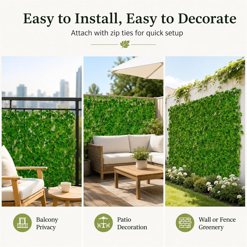 Treillis végétal extensible pour balcon 47×14 pouces, 4.72" H x 48" W x 14" D
