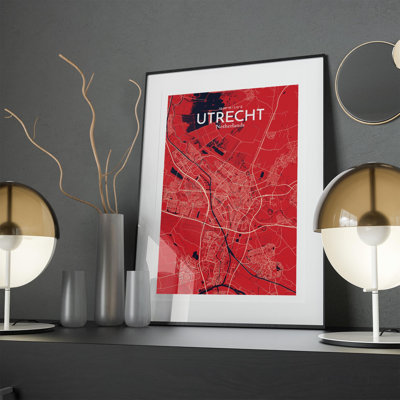 Utrecht City Map in Nautical 1 Piece Wall Art