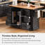 Kitchen Island with Rubber Wood Drop Leaf-1375577971